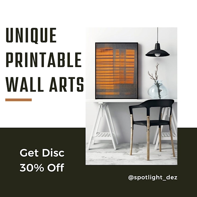 Create 10 unique printable abstract wall art designs for etsy by ...