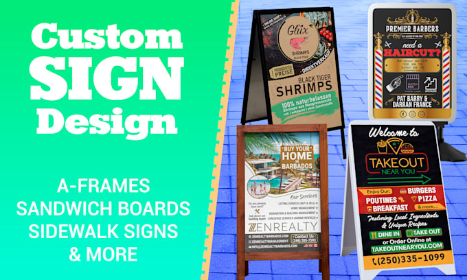 design a pavement sign, a frame sign or sandwich board