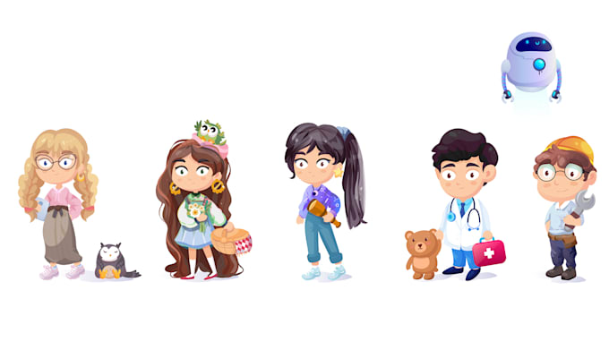 create 2d character design concept