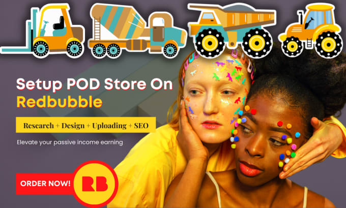 do redbubble store setup with digital designs for the print on demand