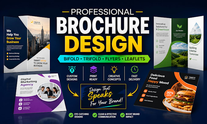 design a flyer, bifold, trifold brochure, poster or leaflet