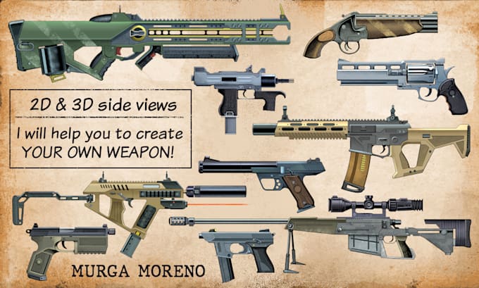 draw any type of guns and weapons
