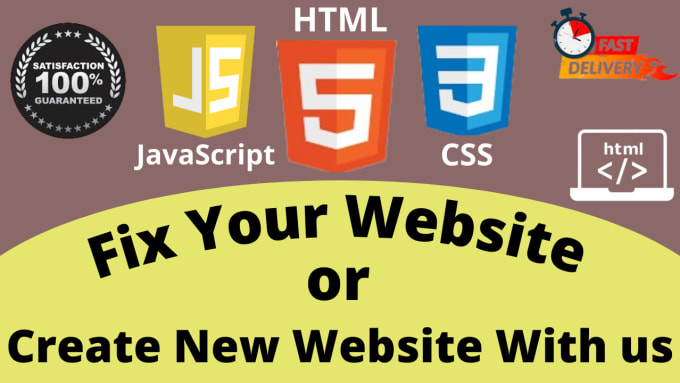 Create and fix website using html css javascript by Zh_mahadi | Fiverr