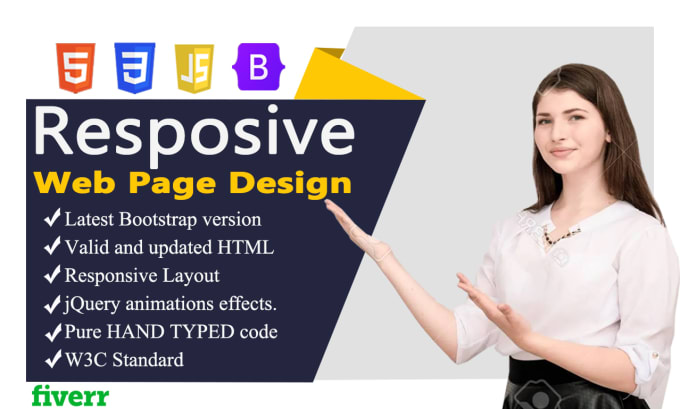 Create web page using html css bootstrap by Joymojumdar | Fiverr