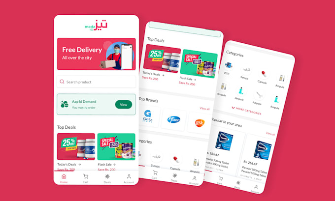 Do attractive mobile app ui design with figma prototype by Abdullahraja ...