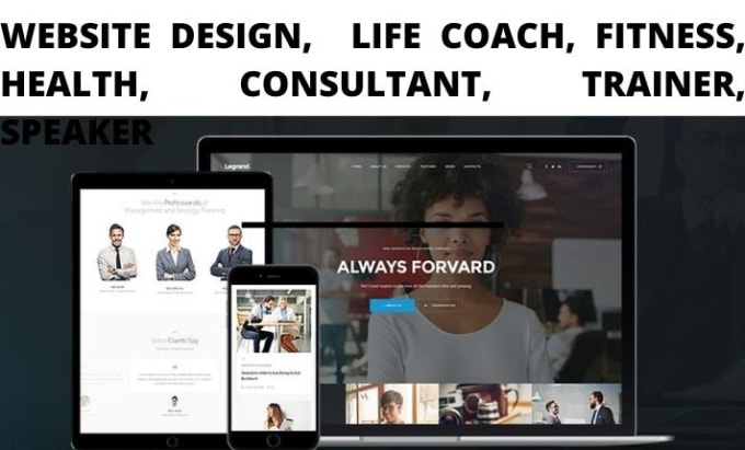 design life coaching website, consulting website, fitness