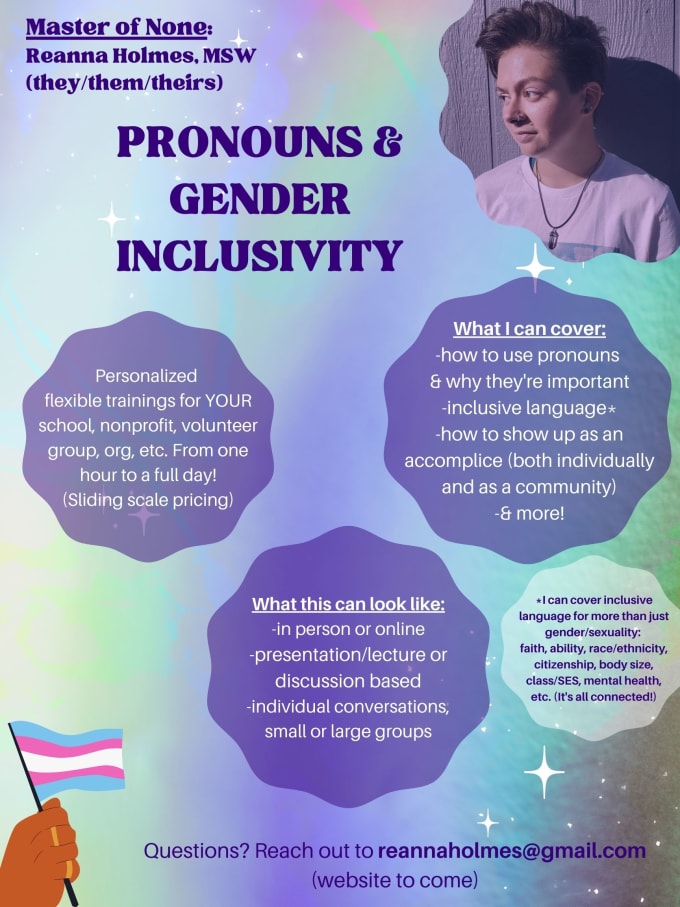 Present About Pronouns And Gender Inclusivity By Masterofnone3 Fiverr 6750