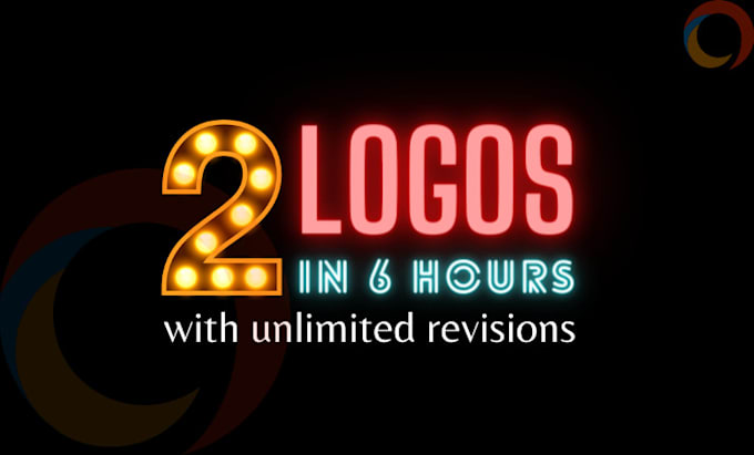 make 2 logo designs in 6 hours with unlimited revisions