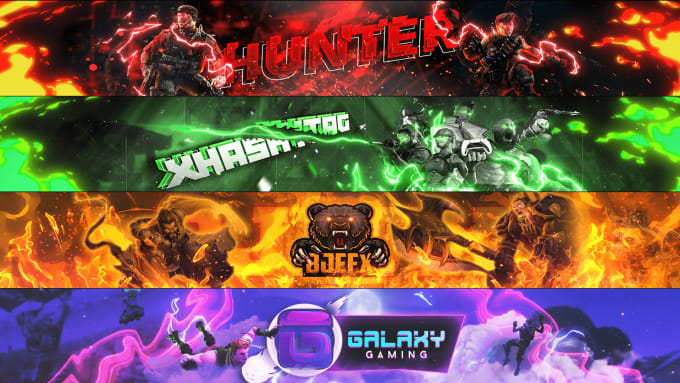Design the perfect gaming youtube banner twitch, discord by ...
