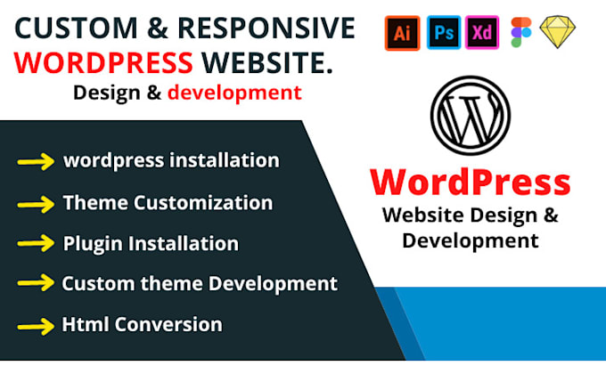 convert PSD to wordpress, xd to wordpress, figma to wordpress, ai to wordpress