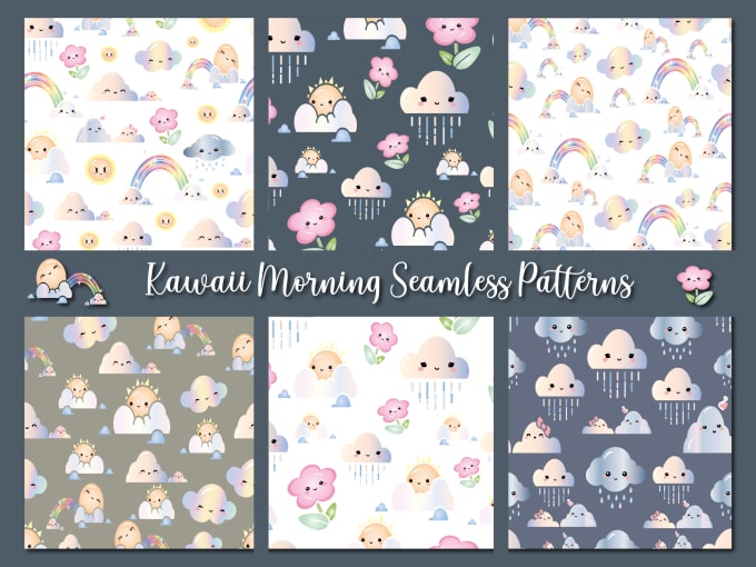 design unique kawaii seamless patterns