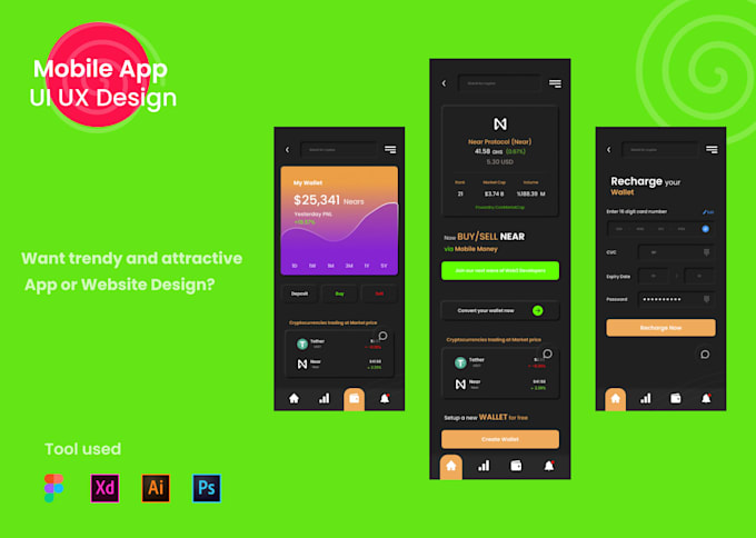 Do ui ux design, website, dashboard, mobile app ui ux design by ...