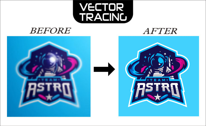 convert image to vector, redraw logo professionally