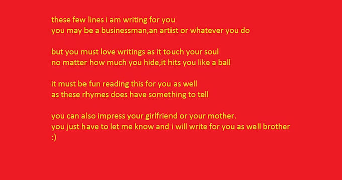 write a poem for you in english