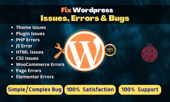fix wordpress errors or any other problems