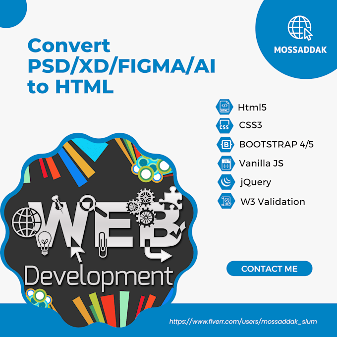 convert psd to html responsive front end website