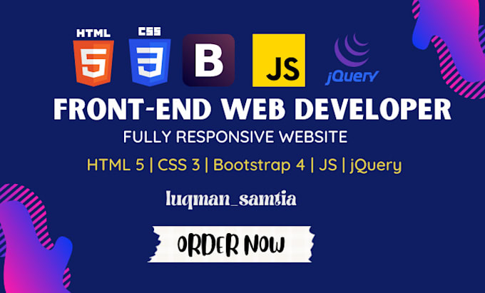 Be your front end web developer using html css bootstrap js by Luqman ...