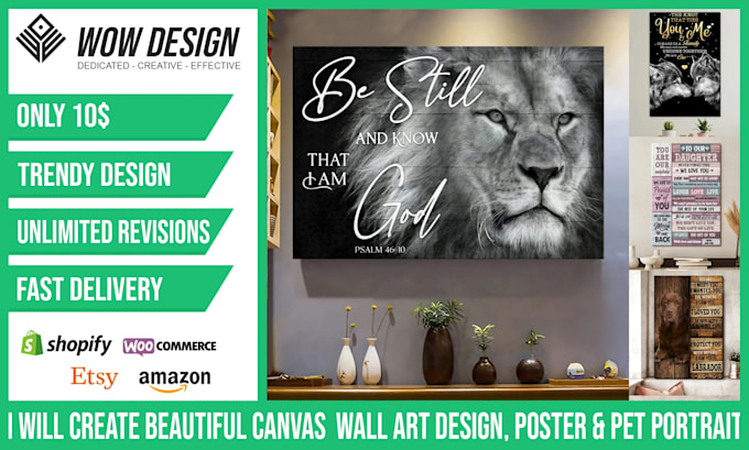 create beautiful canvas  wall art design, poster, flyer