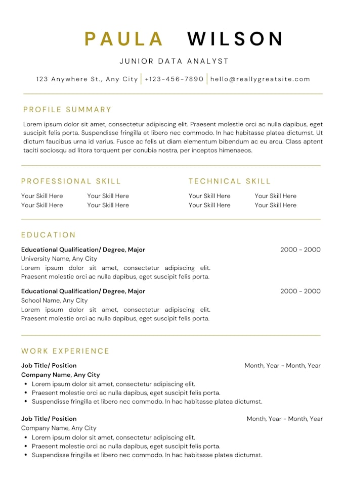 type and design your resume