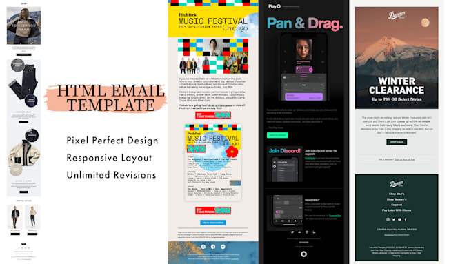 Create html email template by your design by Jeetch | Fiverr