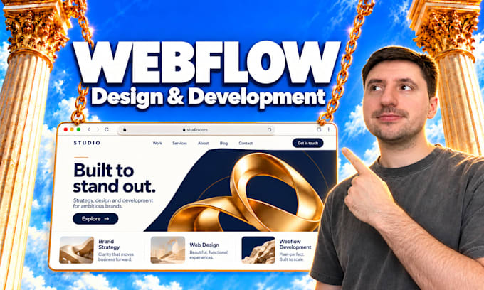create a webflow design and develop your webflow website