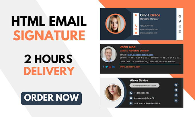 make email signature HTML, clickable HTML email signature