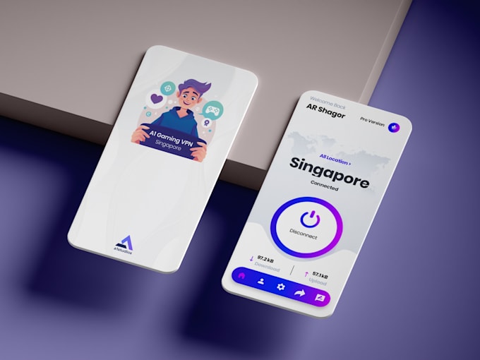 do a premium VPN app with admin panel, in app purchase, admob and video ads