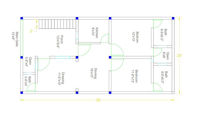 Redraw 2d floor plan and architectural drawing in autocad by Usama_9396 ...