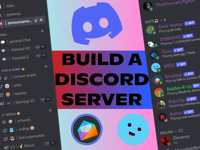 Build a fun professional discord server by Pigeoncreations Fiverr