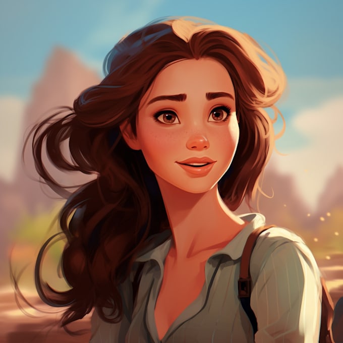 draw a disney cartoon style portrait