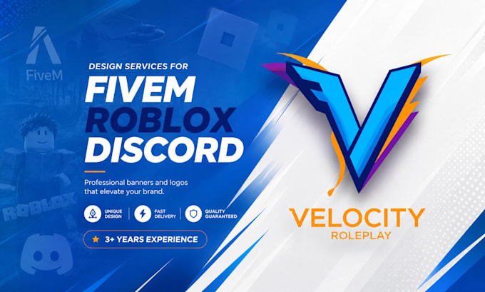 design logo and banner for fivem, discord, and roblox