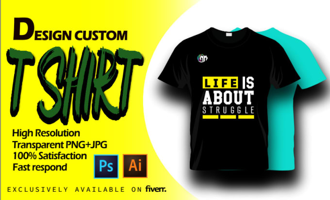 do custom graphic and typographic t shirt design