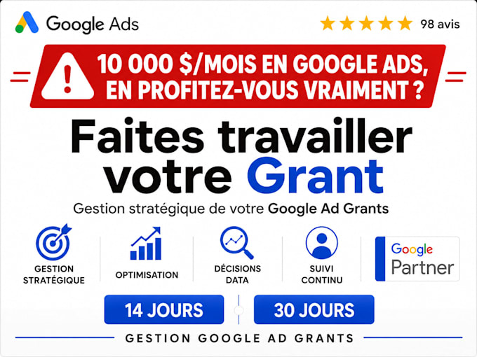 gérer et optimiser votre compte google ad grants