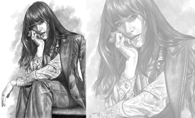 I will create pencil sketch portrait and illustrations
