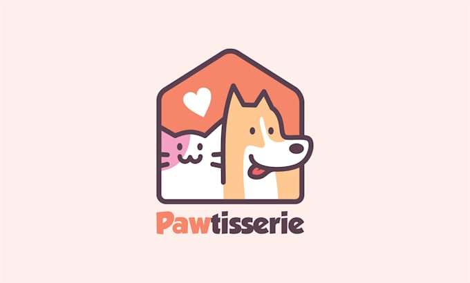 design cute minimalist hand drawn logo with copyrights