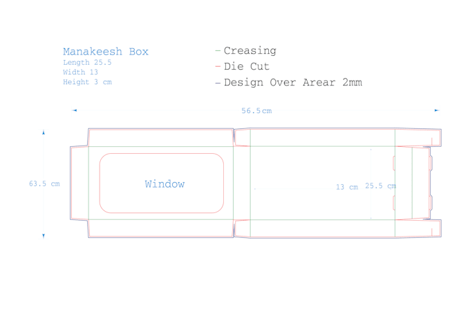 create custom die cut line for box and label