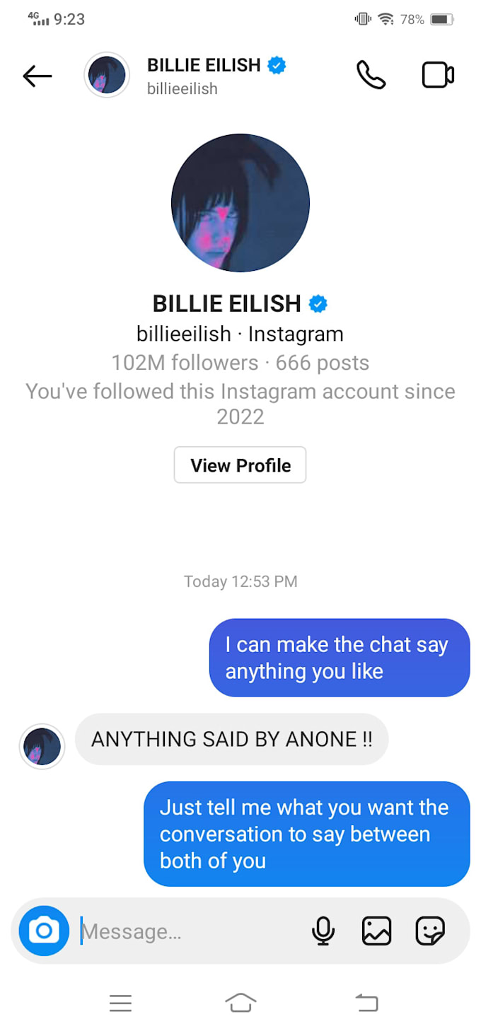 fake celebrity instagram dms