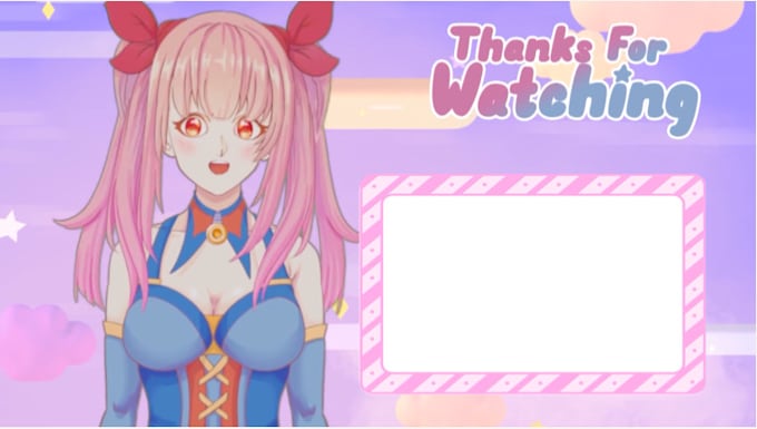 create youtube outro or ending screen logo animation for live2d vtuber streamer