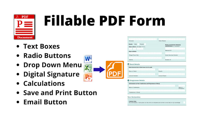 convert fillable PDF form within 24 hours