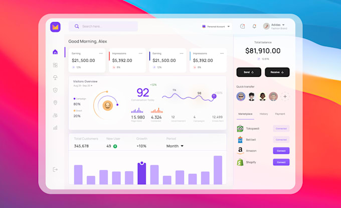 design clean and modern saas dashboard designs saas UX UI design web app design