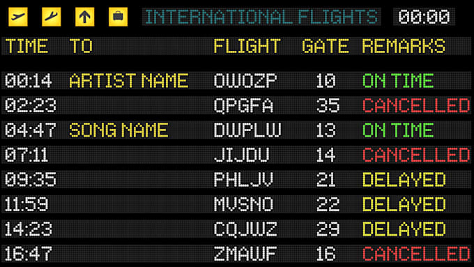 make airport board music visualizer or audio visualizer