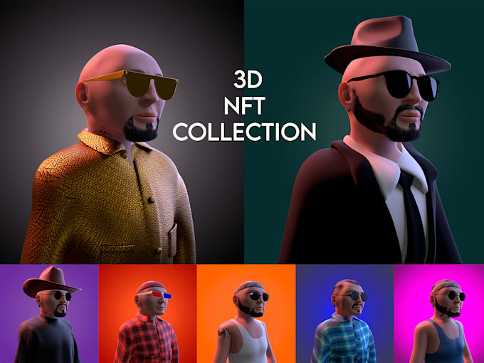 design unique 3d nft art, 3d nft character, 3d nft collections
