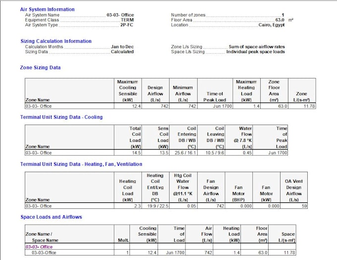 Do cooling , heating and ventilation calculation by Hadeermohame113 Fiverr