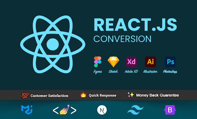 convert figma, sketch, ai, psd to react frondend responsive