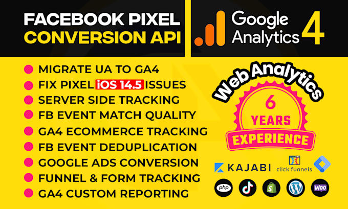 fix google analytics 4, ga4 ecommerce tracking, facebook conversion API with GTM