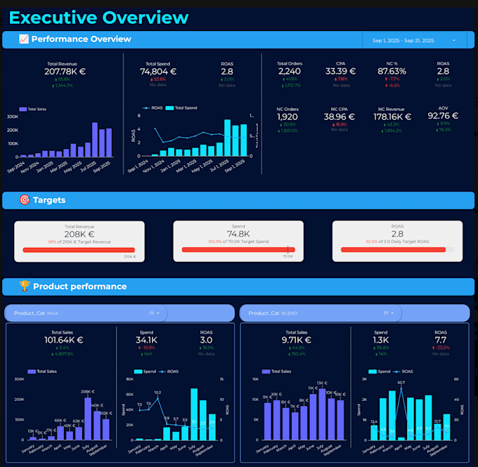 create a professional looker data studio dashboard