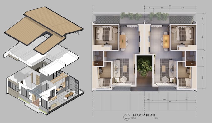 make 3d floor plan and isometric