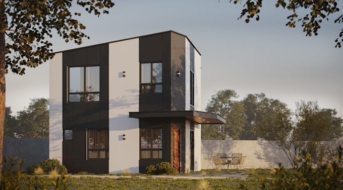 model and render architectural villas and buildings