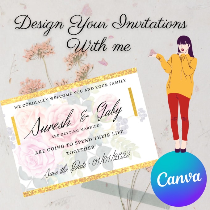 Design invitations cards using canva by Sowmya_r_2002 | Fiverr