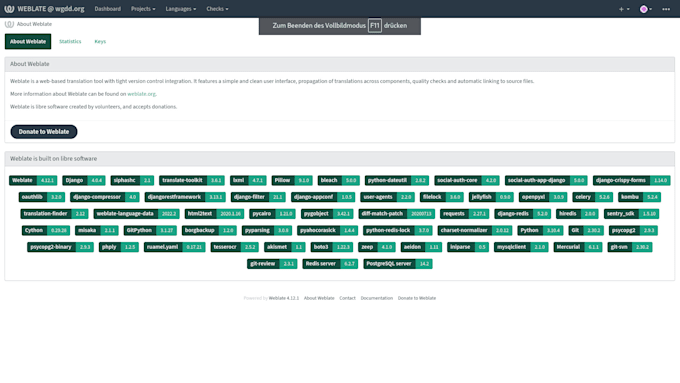 host your translation project on my own weblate docker instance